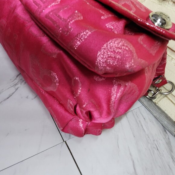 Rare Coach Poppy Storypatch Pink Shoulder Bag Purse - Picture 10 of 16